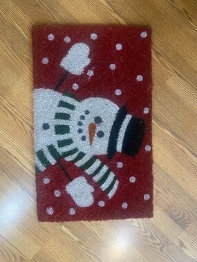 Holiday Snowman Doormat - Red Snowman Welcome Mat